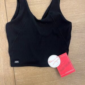 Tiger Friday Black Ribbed Tank Top